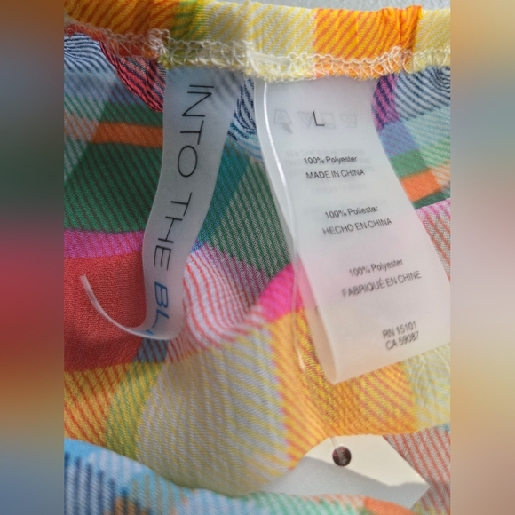 Bleu Rod Beattie Multicolor Plaid Swim Coverup, Size Large - Picture 4 of 5